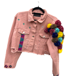 Chaqueta de mezclilla flores infinitas